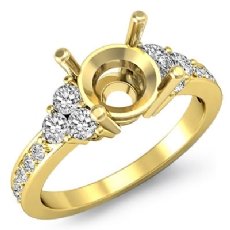 Round Side Diamond Engagement 6 Stone Ring Semi Mount 14k Gold Yellow Setting  (0.5Ct. tw.)