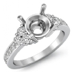 Round Side Diamond Engagement 6 Stone Ring Semi Mount 18k White Gold Setting 0.5Ct - javda.com 