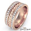 Rope Design Channel Men's Diamond Eternity Wedding Band 14k Rose Gold 1.75Ct