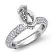 1.4Ct Oval Pave Diamond Engagement Women Ring Setting 18k White Gold - javda.com 