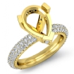 1.47Ct Diamond Pave Engagement Women Ring Pear Setting 14k Yellow Gold - javda.com 