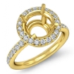 Round Diamond Engagement Semi Mount Ring 18k Yellow Gold Halo 0.53Ct - javda.com 