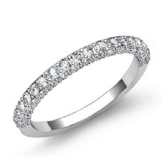 0.75Ct Pave Diamond Wedding Band Matching Set 14k White Gold