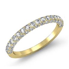 Pave Diamond Wedding Band Matching Set 18k Gold Yellow (0.75Ct. tw.)
