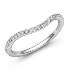 0.50Ct Pave Diamond Wedding Band Matching Set 14k White Gold