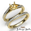 Pave Diamond Engagement Ring Oval Semi Mount Bridal Set 18k Yellow Gold 0.9Ct - javda.com 