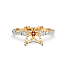 Round Diamond Semi Mount Engagement Ring in 14k Gold Yellow  (0.5Ct. tw.)