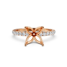 Round Diamond Semi Mount Engagement Ring in 14k Rose Gold  (0.5Ct. tw.)