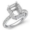 0.56Ct Halo Setting Diamond Engagement Emerald Semi Mount Ring 14k White Gold - javda.com 