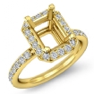 0.56Ct Halo Diamond Engagement Emerald Semi Mount Ring 18k Yellow Gold - javda.com 