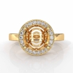 Round Cut Semi Mount Pave Setting Diamond Engagement Ring 14k Yellow Gold 1.33Ct - javda.com 