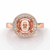 Round Cut Semi Mount Pave Setting Diamond Engagement Ring 14k Rose Gold 1.33Ct - javda.com 