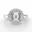Round Cut Semi Mount Pave Setting Diamond Engagement Ring 14k White Gold 1.33Ct - javda.com 