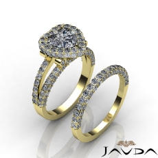 Split Shank Wedding Set diamond Ring 18k Gold Yellow