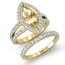 Diamond Engagement Ring Marquise Split Shank Bridal Setting 14k Gold Yellow (2.8Ct. tw.)