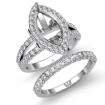 2.8Ct Diamond Engagement Ring Marquise Split Shank Bridal Setting 18k White Gold - javda.com 
