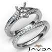 Pave Diamond Engagement Ring Pear Semi Mount Bridal Set 14k White Gold 0.9Ct - javda.com 