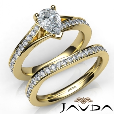 Pave Setting Bridal Set diamond Ring 14k Gold Yellow