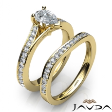 Pave Setting Bridal Set diamond Ring 18k Gold Yellow