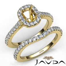 Diamond Cushion Semi Mount Engagement Ring Bridal Set 14k Gold Yellow  (1Ct. tw.)
