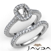 Diamond Cushion Semi Mount Engagement Ring Bridal Set 18k White Gold 1Ct - javda.com 