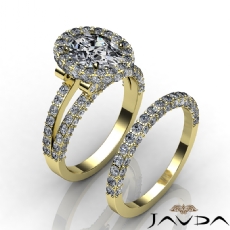 Split Shank Circa Halo Bridal diamond Ring 18k Gold Yellow
