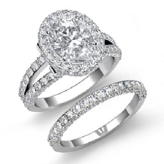 Split Shank Circa Halo Bridal diamond Ring 18k Gold White