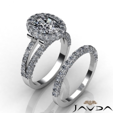 Split Shank Circa Halo Bridal diamond Ring Platinum 950