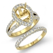 2.38Ct Diamond Vintage Engagement Ring Pear Bridal Set 14k Yellow Gold Semi Mount - javda.com 
