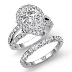 Celebrity Wedding Bridal Set diamond Ring 18k Gold White