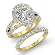 Celebrity Wedding Bridal Set diamond Ring 18k Gold Yellow