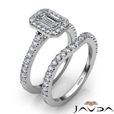 Halo Bridal Set Cathedral diamond Ring Platinum 950