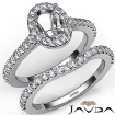 Diamond Oval Cut Semi Mount Engagement Ring Bridal Set 14K White Gold 1.0Ct.