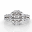 Halo Prong Round Diamond Gorgeous Engagement Semi Mount Ring 14k White Gold 0.75Ct - javda.com 
