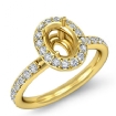 0.54Ct Diamond Engagement Ring Oval Semi Mount 14k Yellow Gold Halo - javda.com 