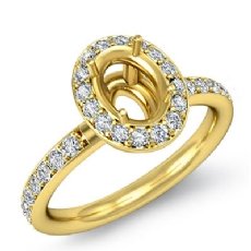 Diamond Engagement Ring Oval Semi Mount 14k Gold Yellow Halo (0.54Ct. tw.)