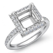 0.55Ct Diamond Engagement Ring Princess Semi Mount Halo 18k White Gold - javda.com 