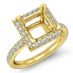 0.55Ct Diamond Engagement Ring Princess Semi Mount Halo 14k Yellow Gold - javda.com 