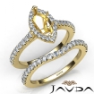 Diamond Marquise Cut Semi Mount Engagement Ring Bridal Set 18k Yellow Gold 1Ct - javda.com 