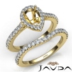 Diamond Pear Cut Semi Mount Engagement Ring Bridal Set 18k Yellow Gold 1Ct - javda.com 
