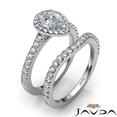 Halo French Pave Bridal Set diamond  Platinum 950