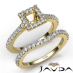 Diamond Princess Cut Semi Mount Engagement Ring Bridal Set 18k Yellow Gold 1Ct - javda.com 