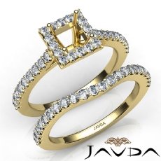 Diamond Princess Cut Semi Mount Engagement Ring Bridal Set 14k Gold Yellow  (1Ct. tw.)