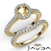Diamond Round Cut Semi Mount Engagement Ring Bridal Set 18k Yellow Gold 1Ct - javda.com 