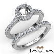 Diamond Round Cut Semi Mount Engagement Ring Bridal Set 14k White Gold 1Ct - javda.com 