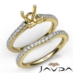 Asscher Cut Diamond Semi Mount Engagement Ring Bridal Set 18k Yellow Gold 0.8Ct - javda.com 