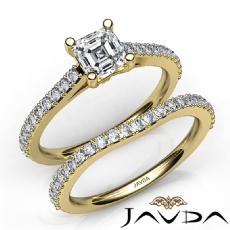 Double Prong Setting Bridal diamond Ring 14k Gold Yellow