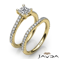 Double Prong Setting Bridal diamond Ring 18k Gold Yellow