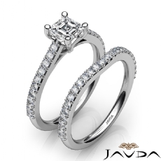 Double Prong Setting Bridal diamond Ring Platinum 950