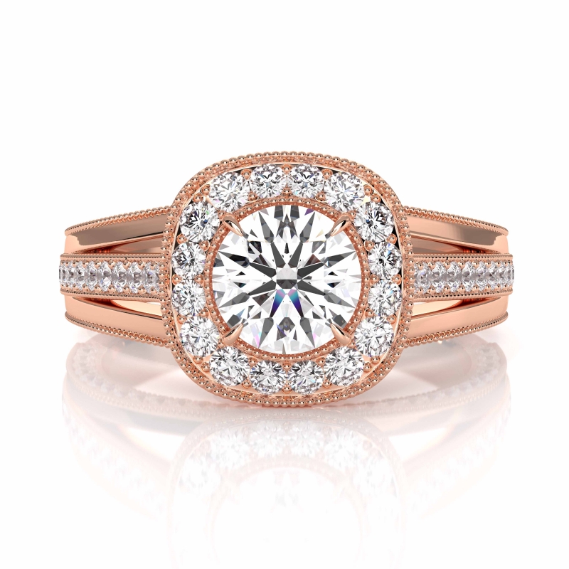  diamond Ring 14k Rose Gold
